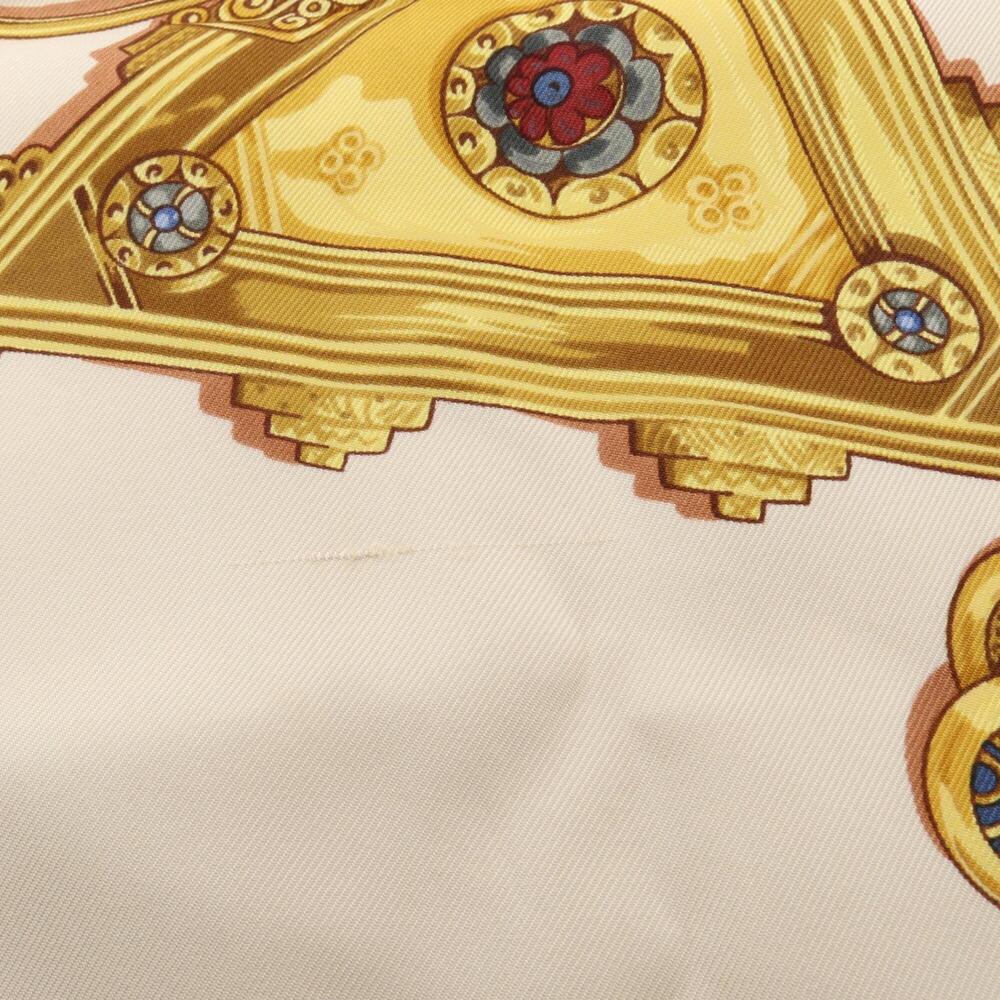 HERMES Brown Silk Scarf - Picture 6 of 8